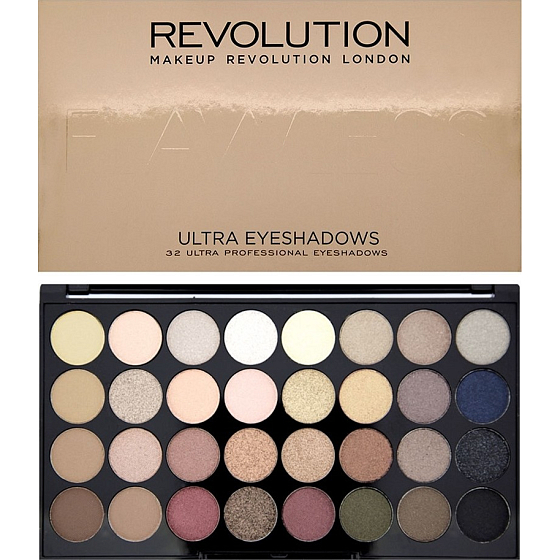 Makeup Revolution Ultra Eyeshadows paletka 32 očních stínů Flawless 16 g