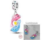 Zawieszka ze srebra 925 Luminozní - Znak zodiaku Ryby, element do bransoletki