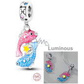 Zawieszka ze srebra 925 Luminozní - Znak zodiaku Ryby, element do bransoletki