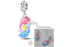 Zawieszka ze srebra 925 Luminozní - Znak zodiaku Ryby, element do bransoletki