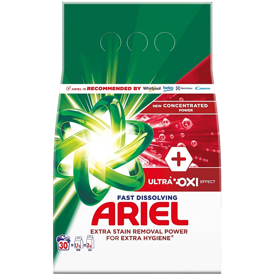 Ariel Ultra Oxi Effect proszek do prania do usuwania plam i dla ekstra higieny 30 dawek 1,65 kg