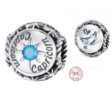 Zawieszka ze srebra 925 Znak zodiaku Koziorożec, cyrkonia sześcienna, koralik do bransoletki