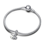 Charm Srebrny 925 Liść Ginkgo Biloba symbol zdrowia, równowagi, przyroda bransoletka zawieszka