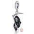 Zawieszka ze srebra 925 Śmierć z kosą, charms do bransoletki Halloween