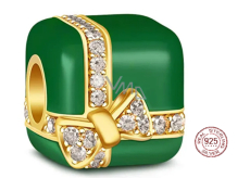 Zawieszka ze srebra próby 925 Prezent - zielony, koralik do bransoletki charms