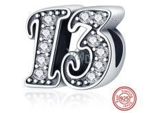 Charm Srebrna 925 13 rocznica, koralik na bransoletkę
