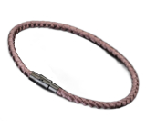 Lanový Magnetický náramek – hnědý 21,5 cm x 4 mm, unisex