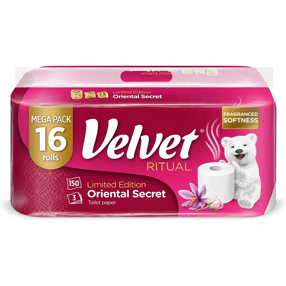 VELVET papier toaletowy RITUAL Z ZAPACHEM 3w./150 śc./18,3 m 16 rol.