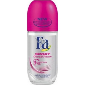 Fa Sport Double Power Sporty Fresh kuličkový deodorant roll-on pro ženy 50 ml