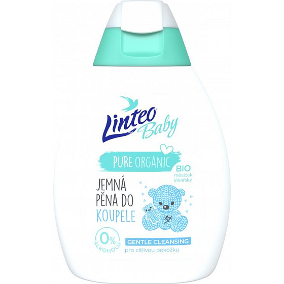 Linteo Baby Bio s Měsíčkem lékařským pěna do koupele a koupel 250 ml
