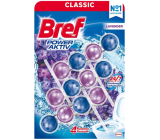 Bref Power Aktiv 4 Formula Lawenda WC blok dla higienicznej czystości i świeżości Twojej toalety, zabarwia wodę 3 x 50 g