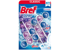 Bref Power Aktiv 4 Formula Lawenda WC blok dla higienicznej czystości i świeżości Twojej toalety, zabarwia wodę 3 x 50 g