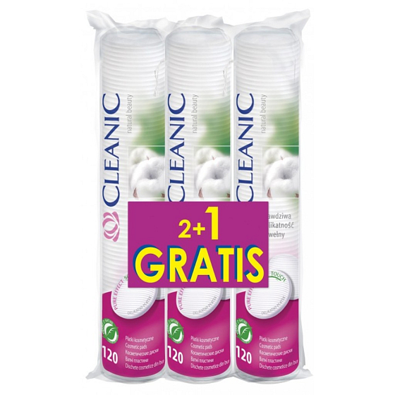 Cleanic Natural Beauty Pure Effect Soft Touch odličovací tampony 3 x 120 kusů