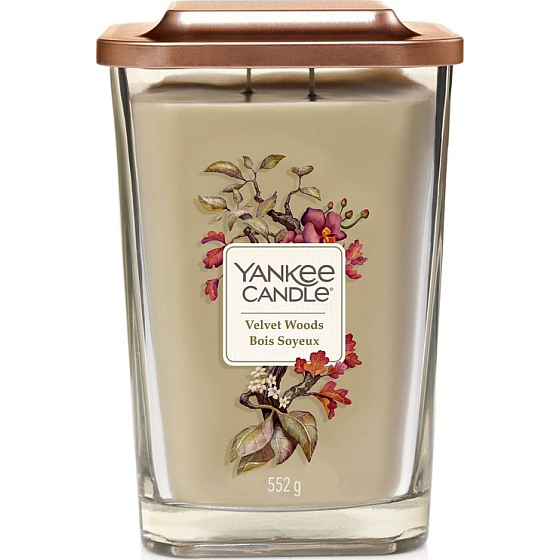 Yankee Candle Velvet Woods - Sametové dřevo sojová vonná svíčka Elevation velká sklo 2 knoty 553 g