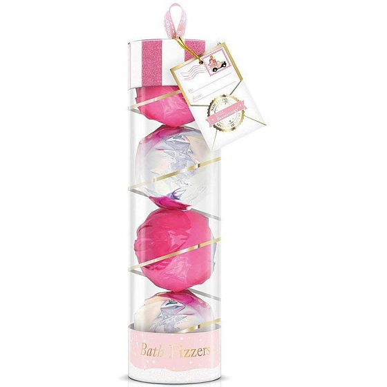 Baylis & Harding Jahodový cupcake šumivé koule do koupele 4 kusy x 100 g, kosmetická sada