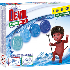 Dr. Devil WC Push Pull Gel Polar Aqua blok WC bez koszyka, 2 × 20 g