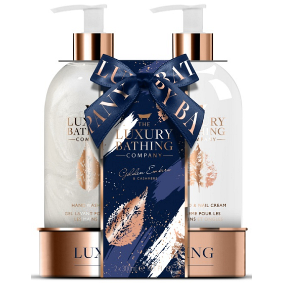 Grace Cole Golden Embers & Cashmere mýdlo na ruce 300 ml + krém na ruce a nehty 300 ml, kosmetická sada pro ženy