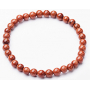 Bransoletka ze złotego Goldstone'a elastyczna, koralik 6 mm / 16 - 17 cm, kamień ambicji