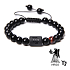 Onyx Panna znak zodiaku, bransoletka naturalny kamień, koralik 8mm / regulowany rozmiar, kamień życiowy czarny