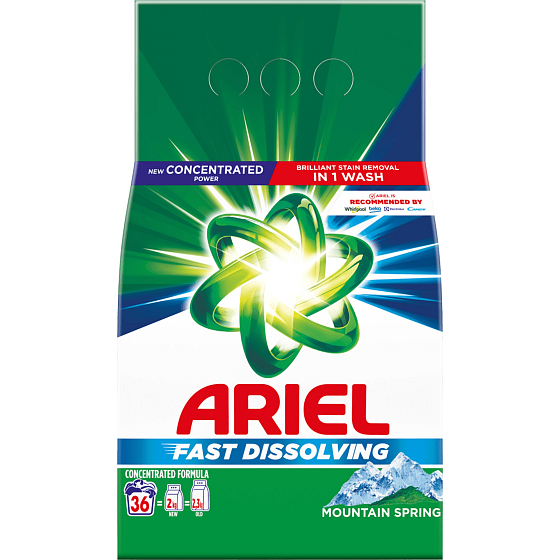 Ariel Mountain Spring proszek do prania dla czystych i pachnących ubrań bez plam 36 prań 1,98 kg