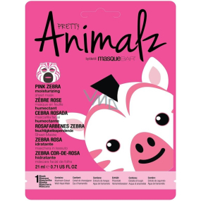 MasqueBar Pretty Animalz Różowa Zebra tekstilna maska nawilżająca 21 ml