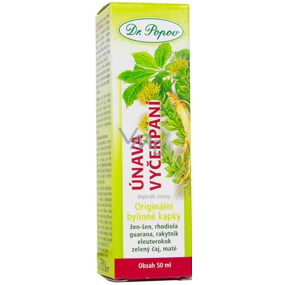 Dr. Popov Odnowa wyczerpania oryginalne ziołowe krople dla energii, siły i dobrego samopoczucia 50 ml
