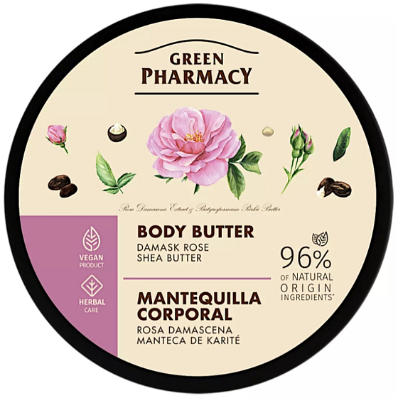 Green Pharmacy Masło do ciała z róży damasceńskiej i masłem shea 200 ml