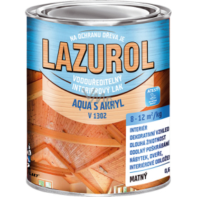 Lazurol Aqua S Akryl mat lak na dřevo V1302, 0,6 kg