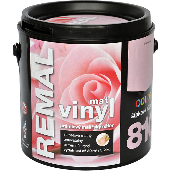 REMAL Vinyl Color mat zmywalna farba na ścianę, 810 różowy, 3,2 kg