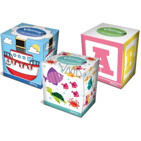 Kleenex Kids Collection hygienické papírové kapesníky 3 vrstvé box různé motivy 56 kusů