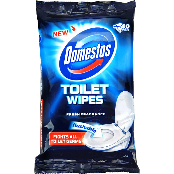 Domestos Toilet Wipes Wc splachovatelné čisticí ubrousky 40 kusů