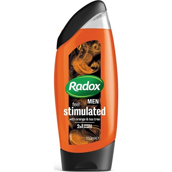 Radox Men Feel Stimulated Orange & Tea Tree 2v1 sprchový gel a šampon pro muže 250 ml