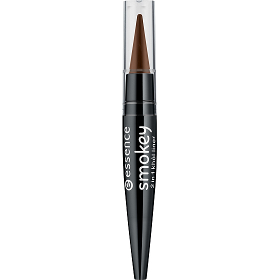 Essence Smokey 2in1 Khol Liner pero na oční linky 02 Smokey Brown 1,5 g