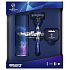 Gillette Mach3 Turbo holicí strojek + náhradní hlavice 1 kus + gel na holení + cestovní pouzdro, kosmetická sada, pro muže