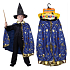 Rappa Halloween Kostým kouzelnický plášť modrý pro děti, délka 75 cm