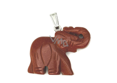 Goldstone złoty Słoń przywieszek syntetyczny kamień, ręcznie szlifowana figurka 3,2 x 4 cm, kamień ambicji