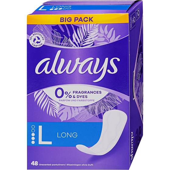 Always Daily Protect Long bez zapachów wkładki do bielizny 48 sztuk