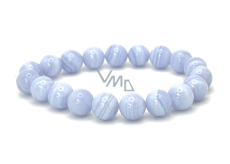 Bransoletka z chalcedonu elastyczna, kamień naturalny, kuleczka 10 mm / 16 - 17 cm, jakość AA, kamień miłości, radości