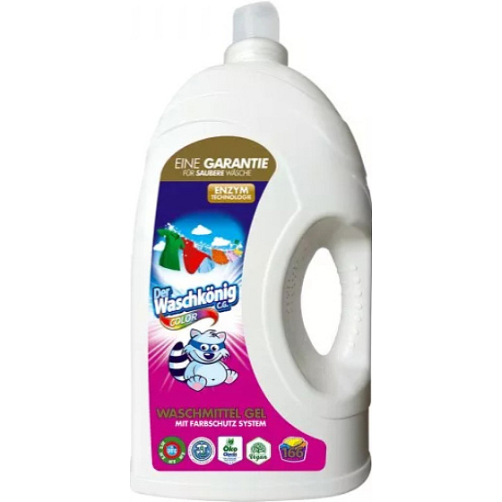 Der Waschkönig Color prací gel 5 l – na barevné prádlo, 166 dávek, účinně odstraňuje nečistoty a chrání barvy
