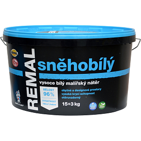 REMAL Śnieżnobiała wysoka biała farba na ścianę, 15+3 kg