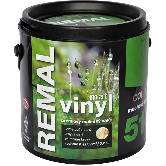 REMAL Vinyl Color mat farba zmywalna na ścianę, 510 mechowe zielone, 3,2 kg