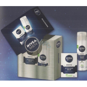 Nivea Men Balm Sensitive balzám po holení 100 ml + pěna na holení 200 ml, kosmetická sada