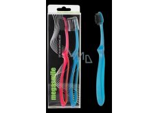 MegaSmile Black Whitening Loop Miękki Szczoteczka do zębów najlżejsza na świecie z objętościową rączką 2 sztuki różne kolory, duopack