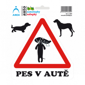Arch Autosamolepka Pies w aucie - stojący 2009 15 x 17,5 cm