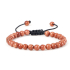 Bransoletka Goldstone złota, pleciona ręcznie, regulowany rozmiar koralik 6 mm / 16 - 17 cm, kamień ambicji