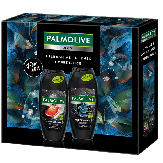 Palmolive Men Experience Refreshing żel pod prysznic 250 ml + Energising żel pod prysznic 250 ml, zestaw kosmetyczny dla mężczyzn