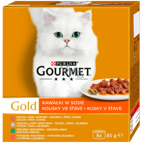 Purina Gourmet Gold pro kočky kousky masa se zeleninou ve šťávě 8 x 85 g Purina Gourmet Gold pro kočky kousky masa se zeleninou ve šťávě 8 x 85 g