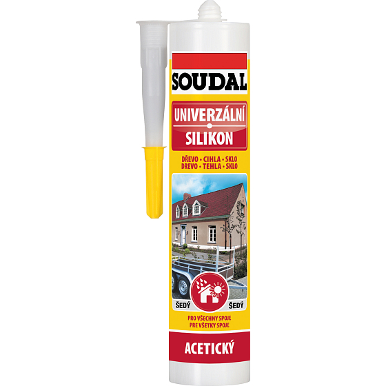 Soudal uniwersalny silikon, szary, 280 ml
