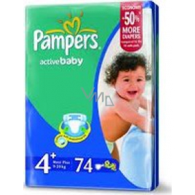 Pampers Active Baby 4 Maxi Plus 9-20 kg plenkové kalhotky 74 kusů