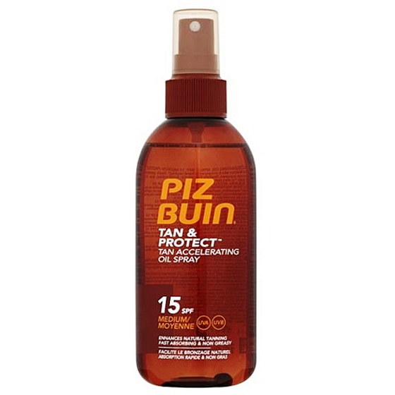 Piz Buin Tan & Protect SPF15 ochranný olej urychlující proces opalování 150 ml sprej